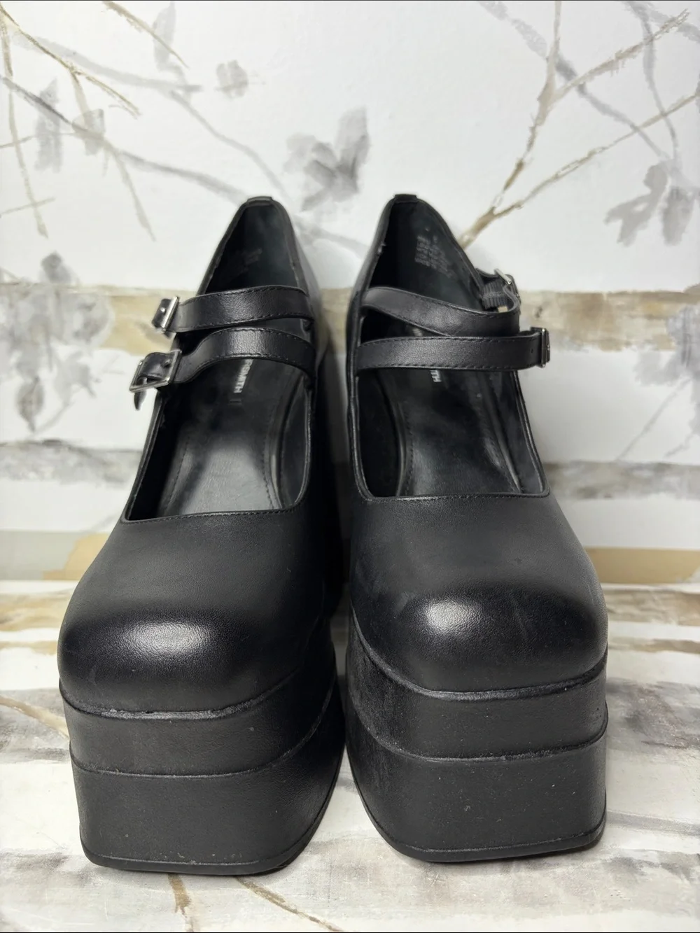 Windsor Smith Amour Black Platform Mary Jane Heels - Women